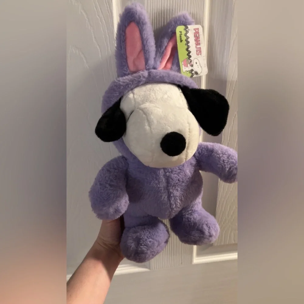 Easter Spring Snoopy Plush Toy in Purple with Bunny Ear Hoodie/hood - Picture 2 of 5